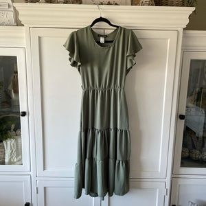 Green tiered dress